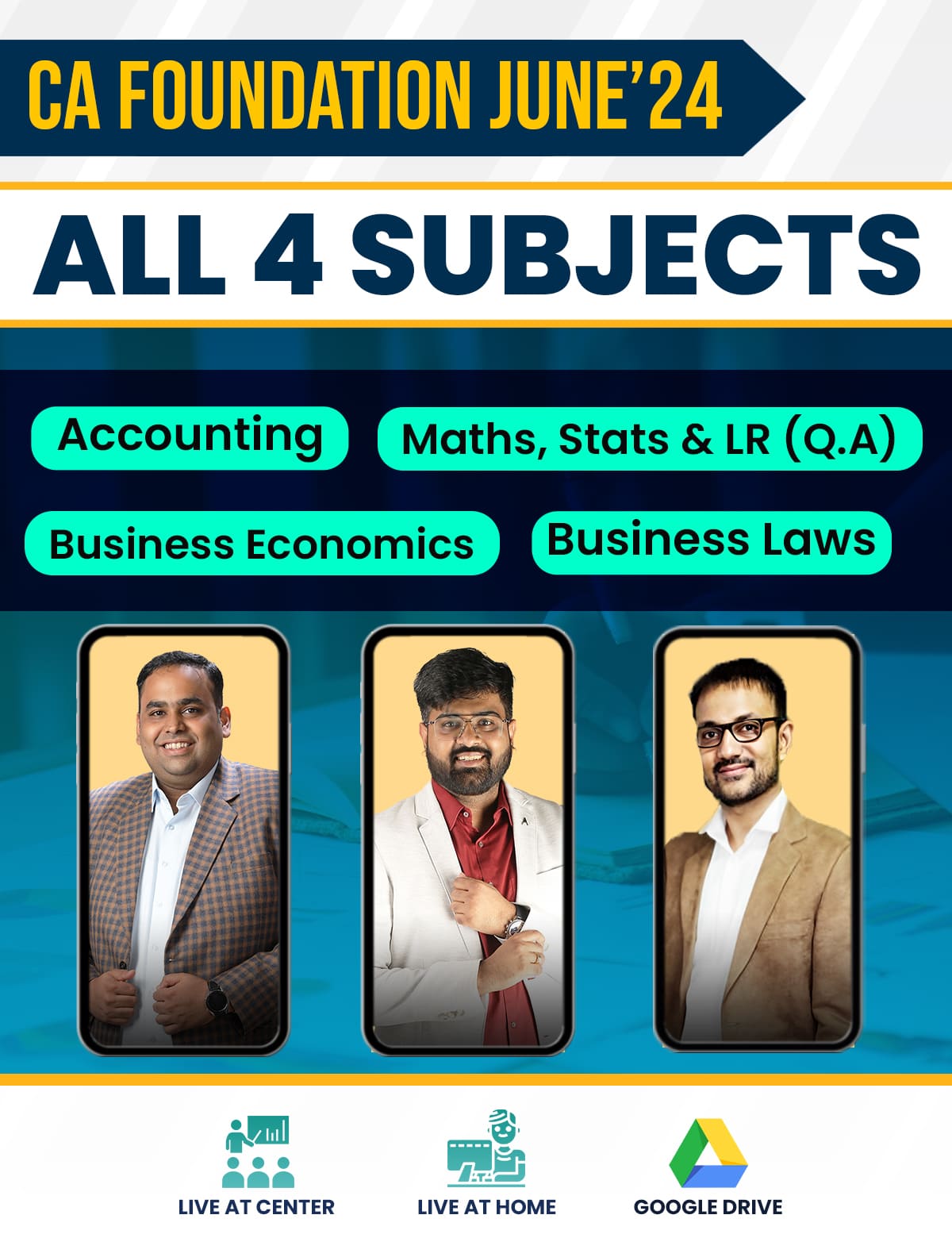 CA Foundation All 4 Subjects for June'24 - New Syllabus (3 faculties)